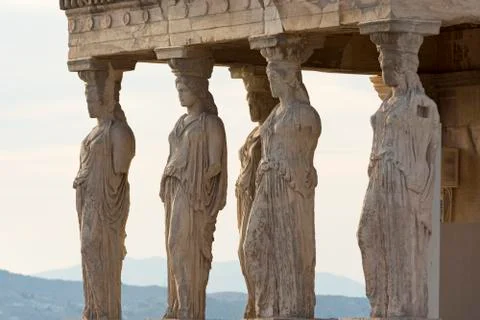 The karyatides statues Stock Photos