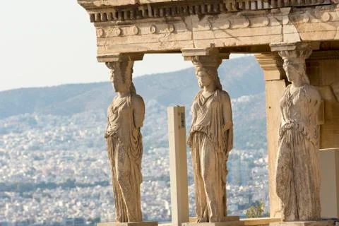 The karyatides statues Stock Photos
