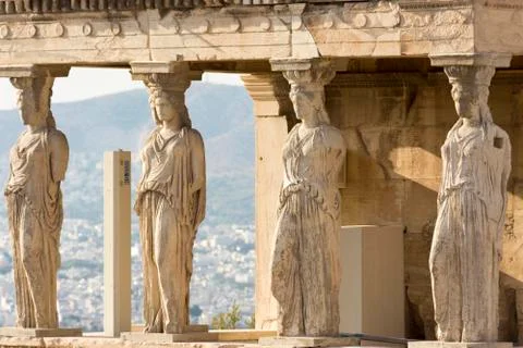 The karyatides statues Stock Photos