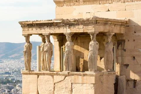 The karyatides statues Stock Photos