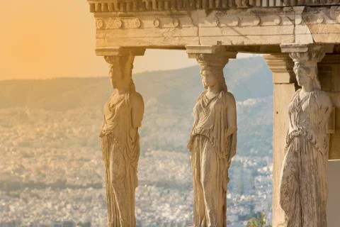 The karyatides statues Stock Photos