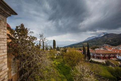 Karyes on the Mount Athos Foto stock