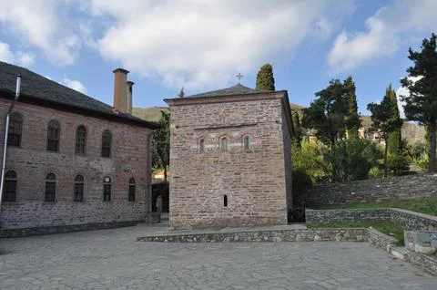 The Karyes is a Settlements built on Mount Athos Stock Photos