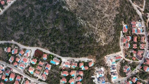 Kas Turkey aerial top down view of Cukurbag peninsula Stock Footage 344412850