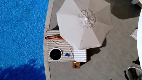 Kas Turkey aerial view of pool lounge Stock Footage 344412490