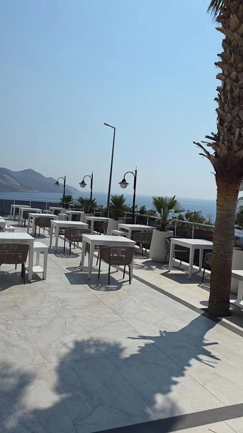 Kas, Turkey - August 23, 2026 Sidera restaurant terrace view Stock Footage 345145465