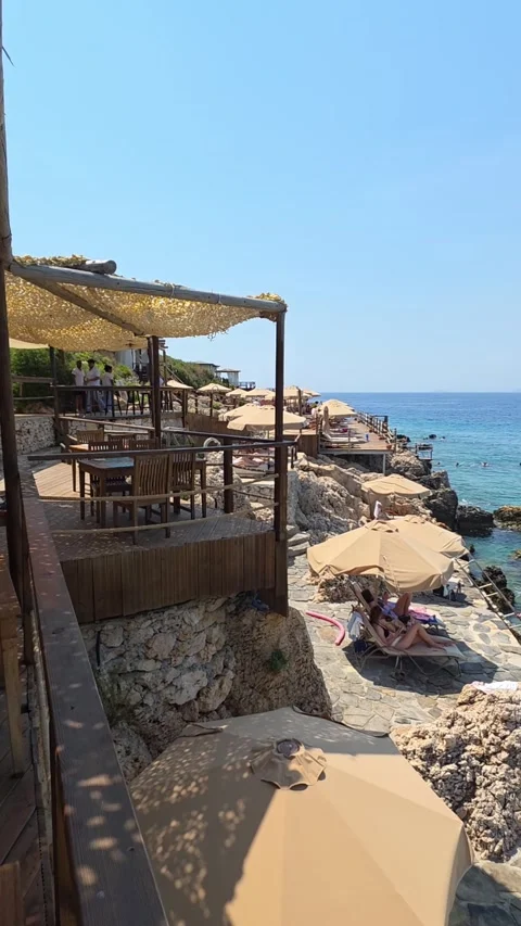 Kas, Turkey - August 23, 2026 Lighthouse Hotel landscape pan Stock Footage 345145570