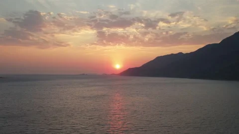 Kas Turkey sunset over sea and mountains Stock Footage 344412153