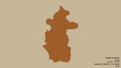 Kasai-Central - Democratic Republic of the Congo. Bounding box. Pattern Stock Illustration