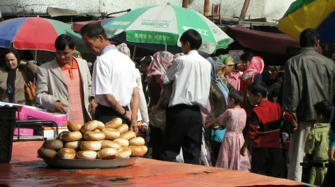 Kashgar bazaar 스톡 동영상 522704