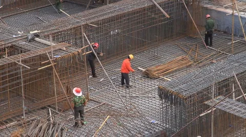 Kashgar Construction 3 Stock Footage 4884856
