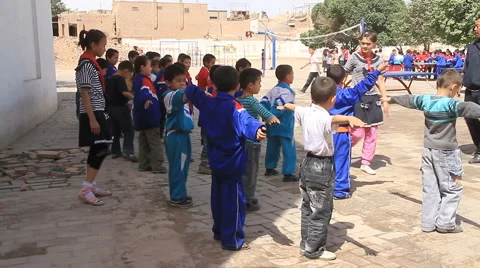 Kashgar schoolyard - 1 Stock-Footage 5083169