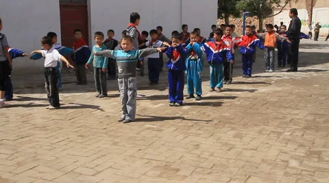 Kashgar schoolyard - 2 Stock Footage 5087167