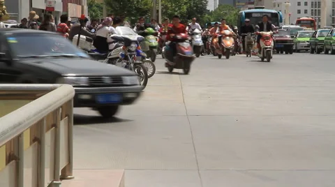 Kashgar Scooters Stock Footage 5087325