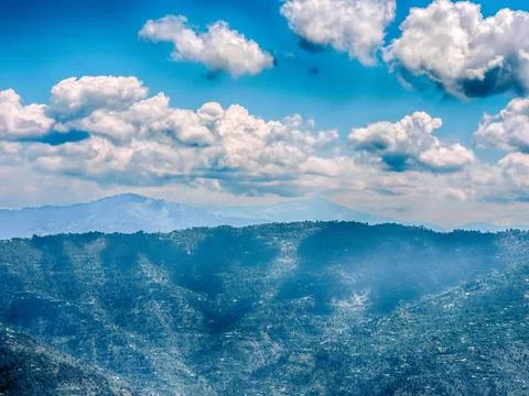 Kashmir Mountain View with Clouds on Blue Sky Stock Photos
