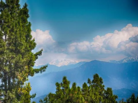 Kashmir Mountain View form Murree Hill Stock Photos