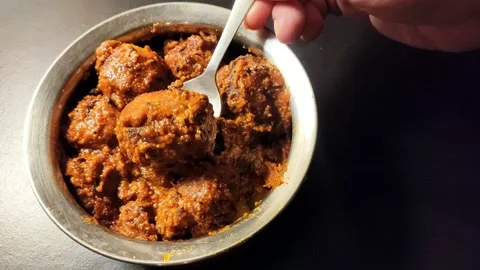 Kashmiri Dum Aloo Stock Footage 160603073