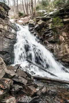 Kaskady Rodla waterfall on Biala Wiselka (source of Wisla river) near Wisla Stock Photos