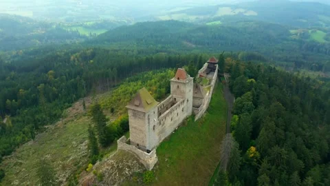 Kasperk Castle from above. Stock Footage 162851376