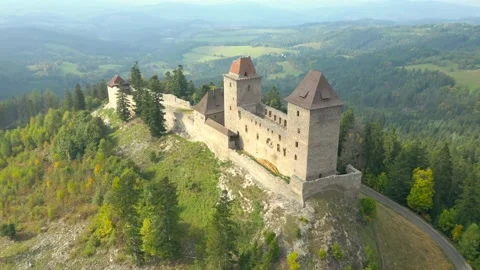 Kasperk Castle from above. Stock Footage 162855954