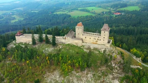 Kasperk Castle from above. Stock Footage 162859447