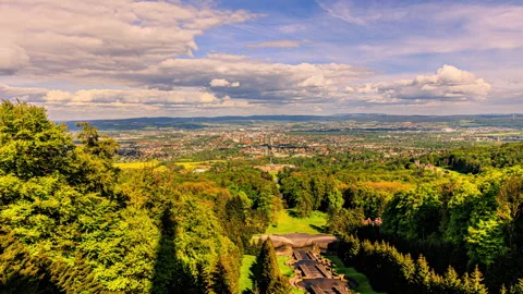 Kassel Timelapse from Herkules with beautiful clouds 스톡 동영상 241802432