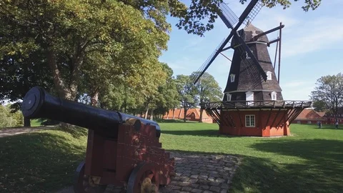 Kastellet. Part of the old fortifications around Copenhagen Stock Footage 101054338