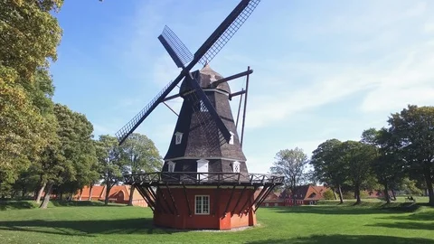 Kastellet. Part of the old fortifications around Copenhagen Stock Footage 101054543