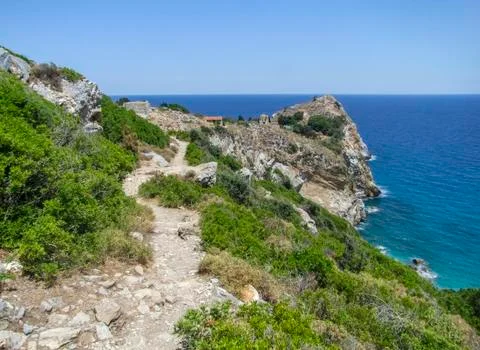 Kastro at Skiathos Stock Photos