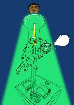 The Kat and UFO Illustrazione stock