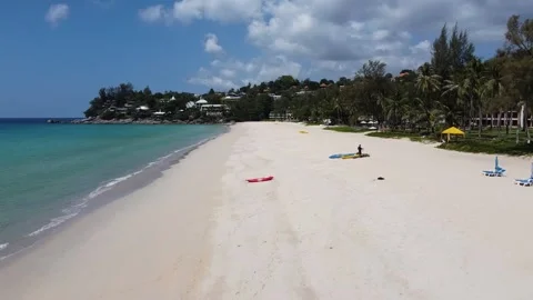Kata Noi beach in Phuket without tourists, almost deserted beach in Phuket Stock Footage 169916604