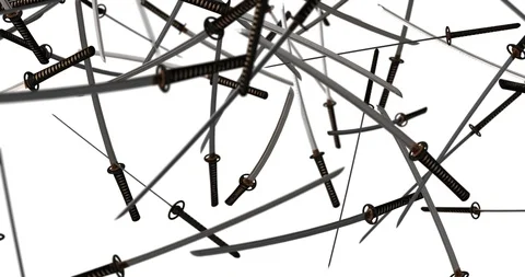 Katana falling slow motion Video stock 107780060