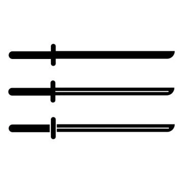 Katana Sword isolated on white background. Traditional japanese weapon. Vector. Stock Illustration