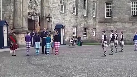 Kate and Will attend a Beating Retreat in Edinburgh Stock Footage 154767807