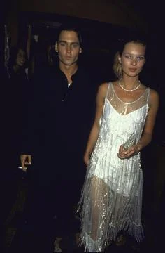 Kate Moss;Mrs. Errol Flynn [Misc.];Johnny Depp;Calvin Klein [Misc.] Stock Photos
