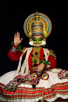 Kathakali actor during performance Stock Photos