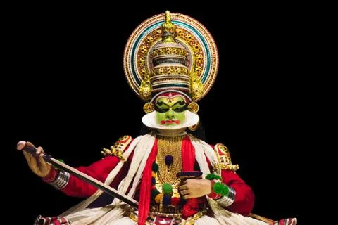 Kathakali actor during performance Stock Photos