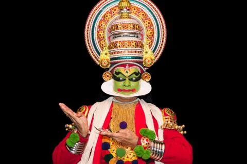 Kathakali actor during performance Stock Photos