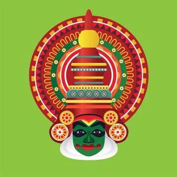 Kathakali dancer face Stock-Illustration