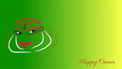 Kathakali face vector design. a classical dance of Kerala India Illustrazione stock