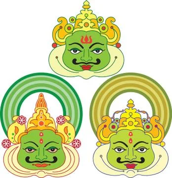 Kathakali mask Stock Illustration