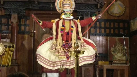 Kathakali Performance Stock Footage 98619225