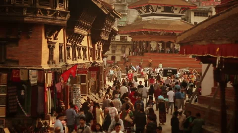 Kathmandu Durbar Square, Nepal Stock Footage