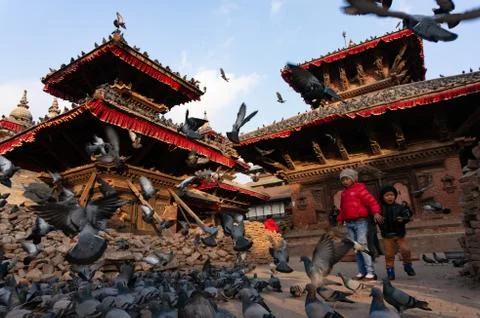 Kathmandu Durbar Square Stockfoto's