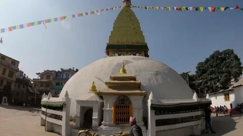Kathmandu hyperlapse stupa Nepal Stockbeeldmateriaal 165501331