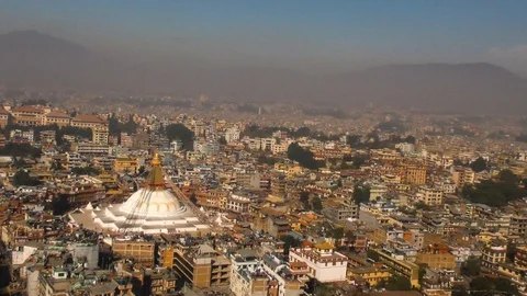 Kathmandu Nepal - Aerial Shot Stock Footage