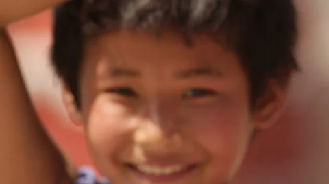 Kathmandu Nepal two children pose at school in Eastern Kathmandu, Nepal 스톡 동영상 45207565