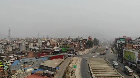 Kathmandu Ring Road Traffic View, Nepal 스톡 동영상 335264561