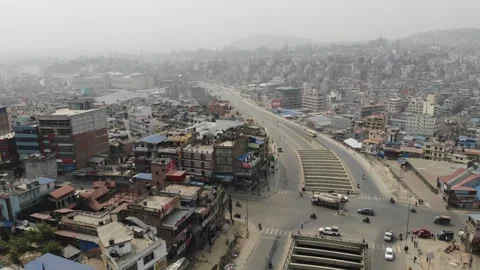 Kathmandu Ring Road Traffic View, Nepal 库存影片 335264582