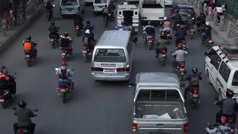 Kathmandu- traffic Stock Footage 82518876